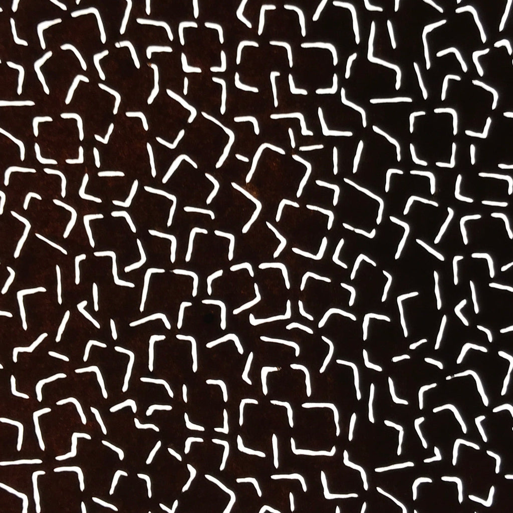Antique Japanese Katagami Kimono Paper Stencil Katazome Geometric Squares 4Y626
