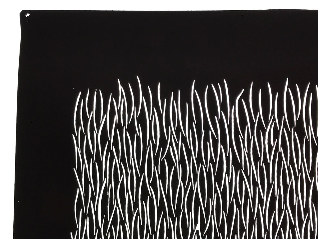 Antique Japanese Katagami Kimono Paper Stencil Katazome Grass Plant Design 4Y658