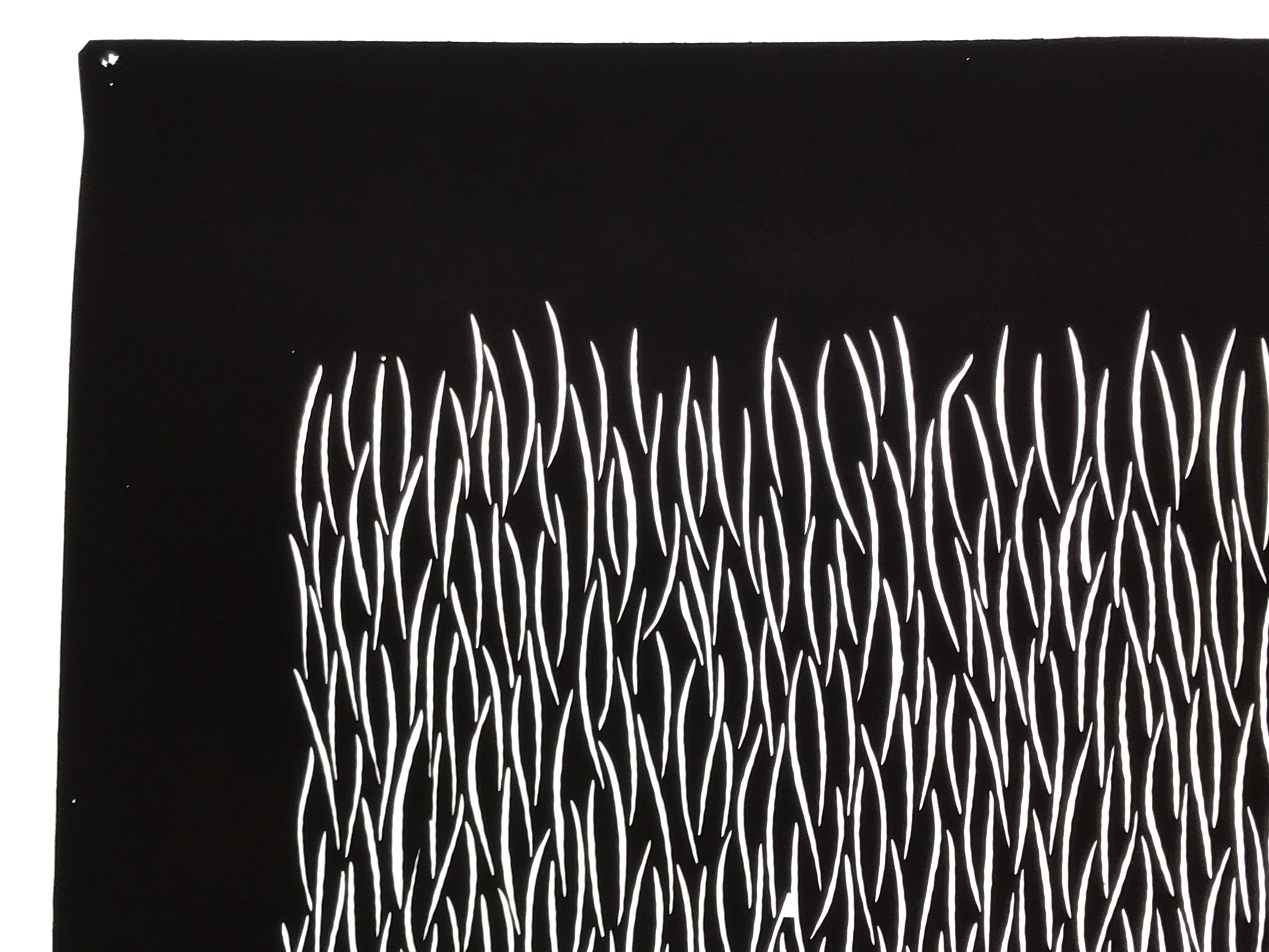 Antique Japanese Katagami Kimono Paper Stencil Katazome Grass Plant Design 4Y658