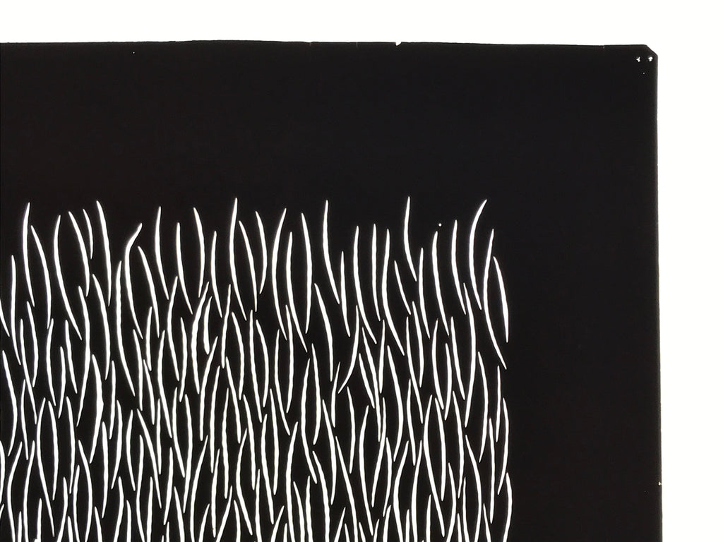 Antique Japanese Katagami Kimono Paper Stencil Katazome Grass Plant Design 4Y658