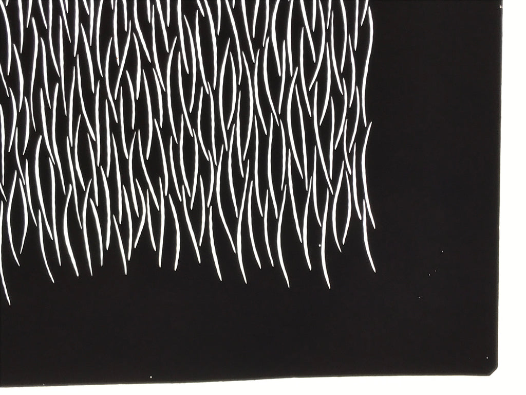 Antique Japanese Katagami Kimono Paper Stencil Katazome Grass Plant Design 4Y658