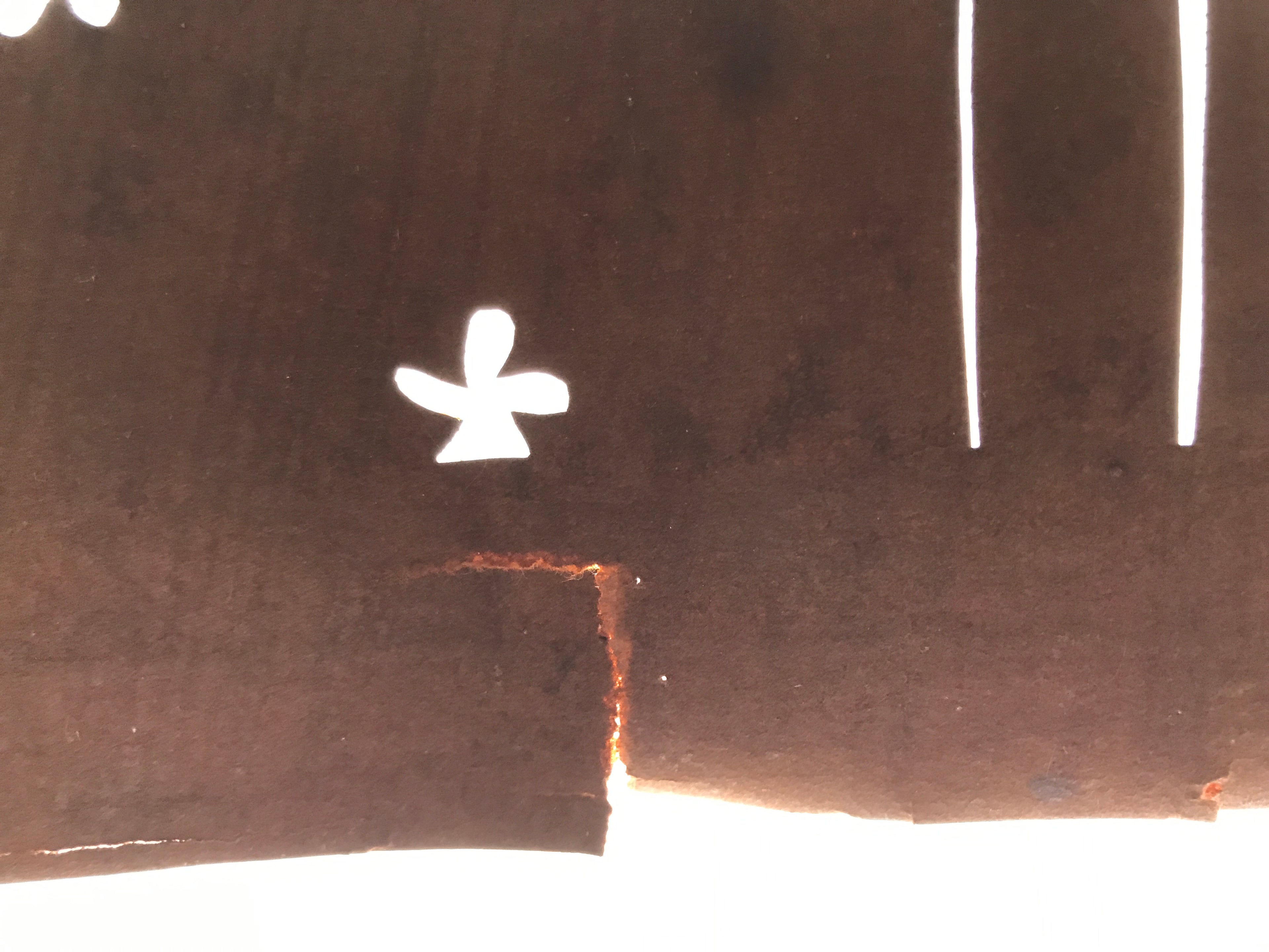 Antique Japanese Katagami Kimono Paper Stencil Katazome Grass Small Flower 4Y642