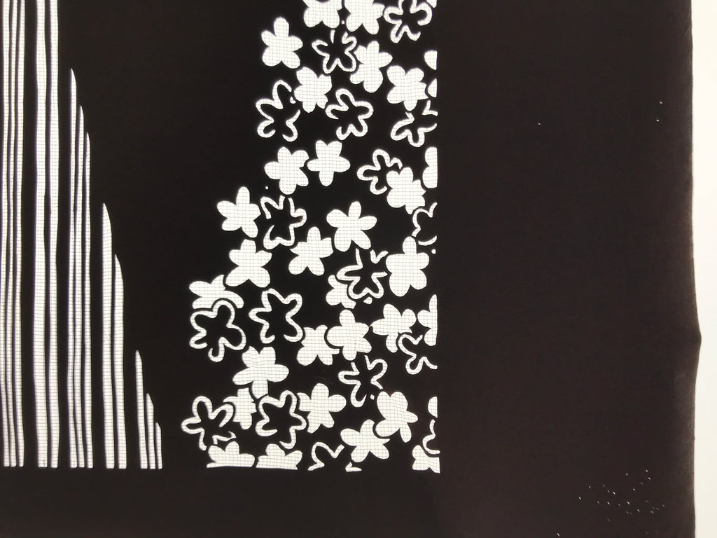 Antique Japanese Katagami Kimono Paper Stencil Katazome Grass Small Flower 4Y643