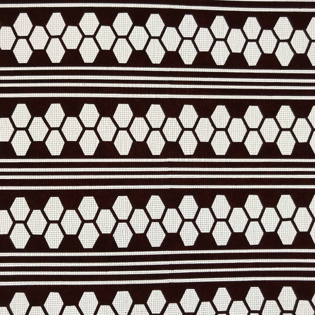 Antique Japanese Katagami Kimono Paper Stencil Katazome Hexagon Kikko Line 4Y630