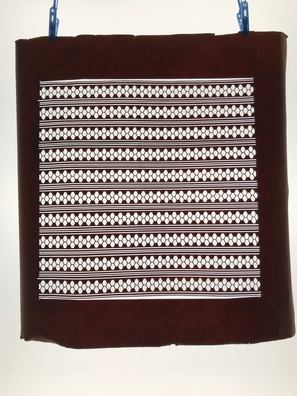 Antique Japanese Katagami Kimono Paper Stencil Katazome Hexagon Kikko Line 4Y630