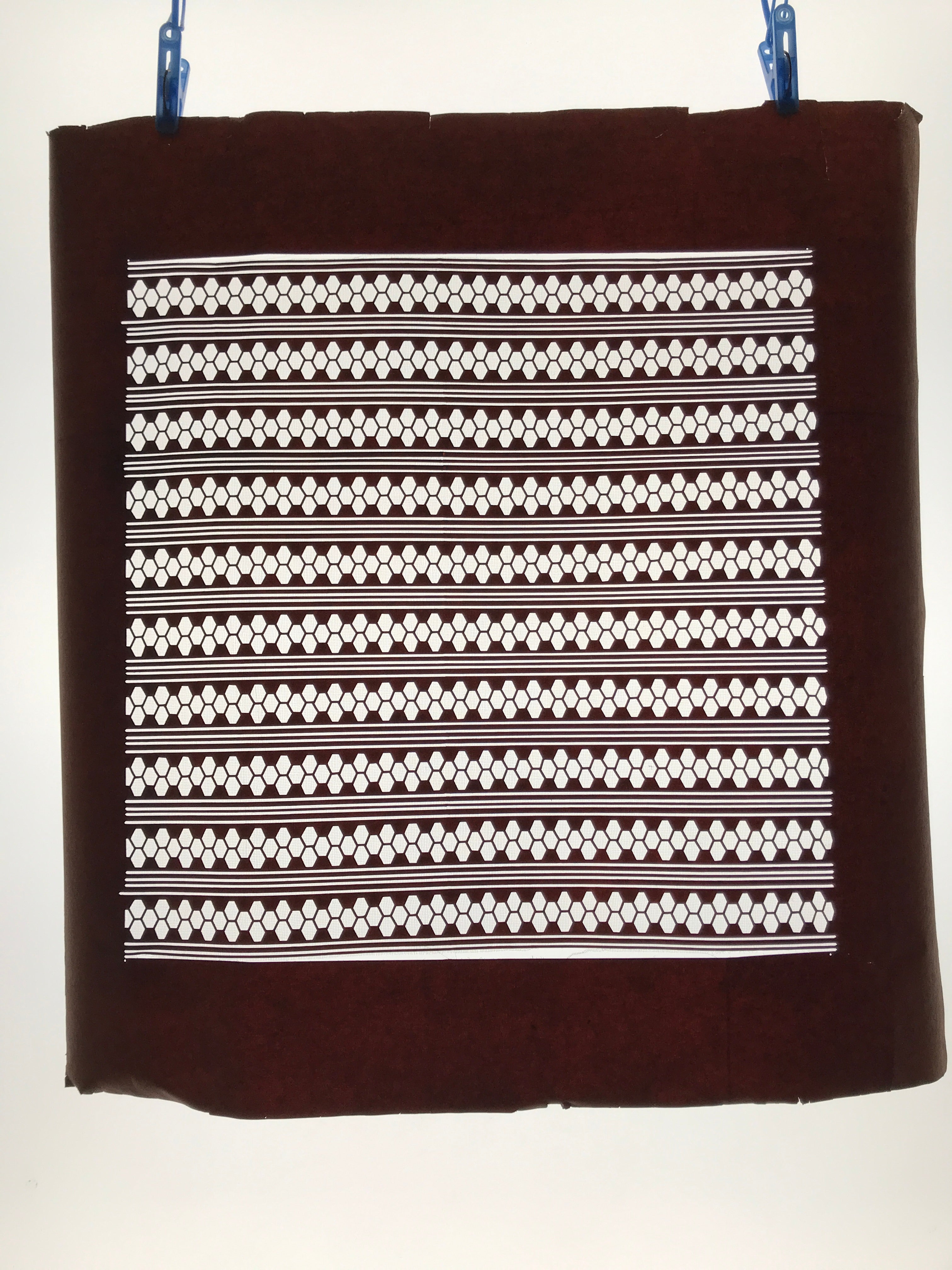 Antique Japanese Katagami Kimono Paper Stencil Katazome Hexagon Kikko Line 4Y630