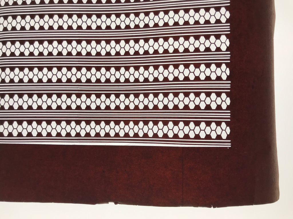 Antique Japanese Katagami Kimono Paper Stencil Katazome Hexagon Kikko Line 4Y630
