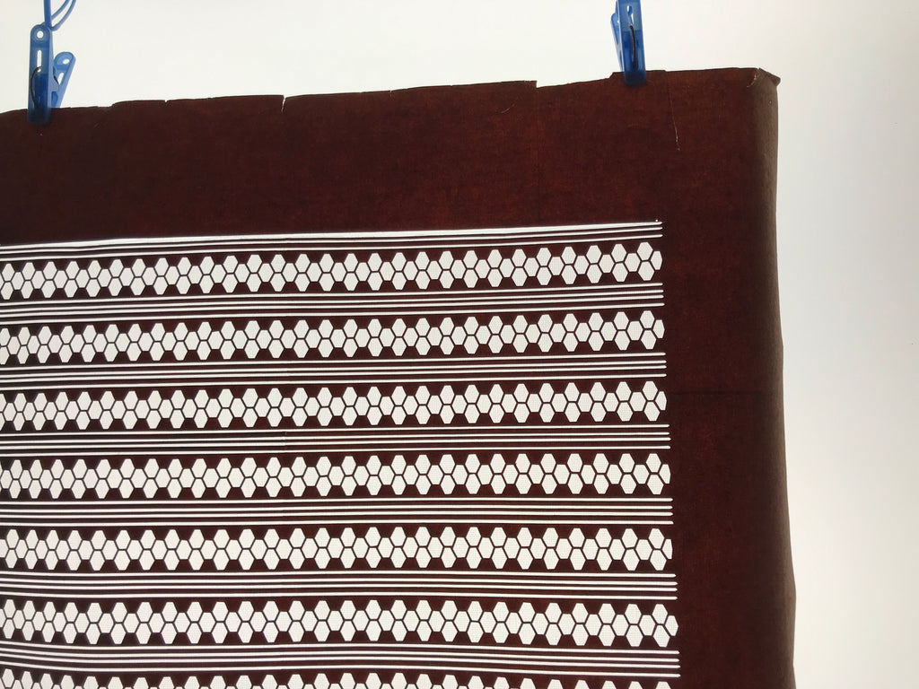 Antique Japanese Katagami Kimono Paper Stencil Katazome Hexagon Kikko Line 4Y630