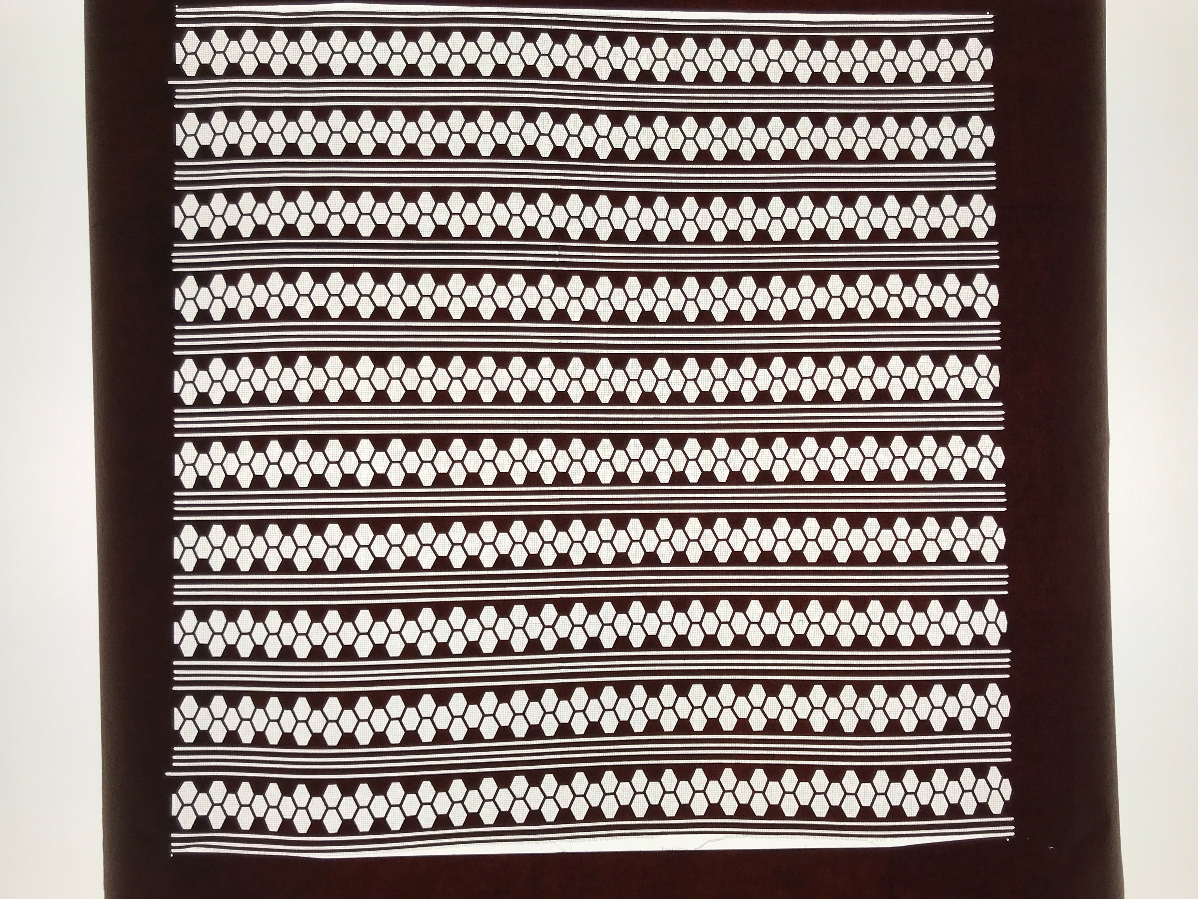 Antique Japanese Katagami Kimono Paper Stencil Katazome Hexagon Kikko Line 4Y630