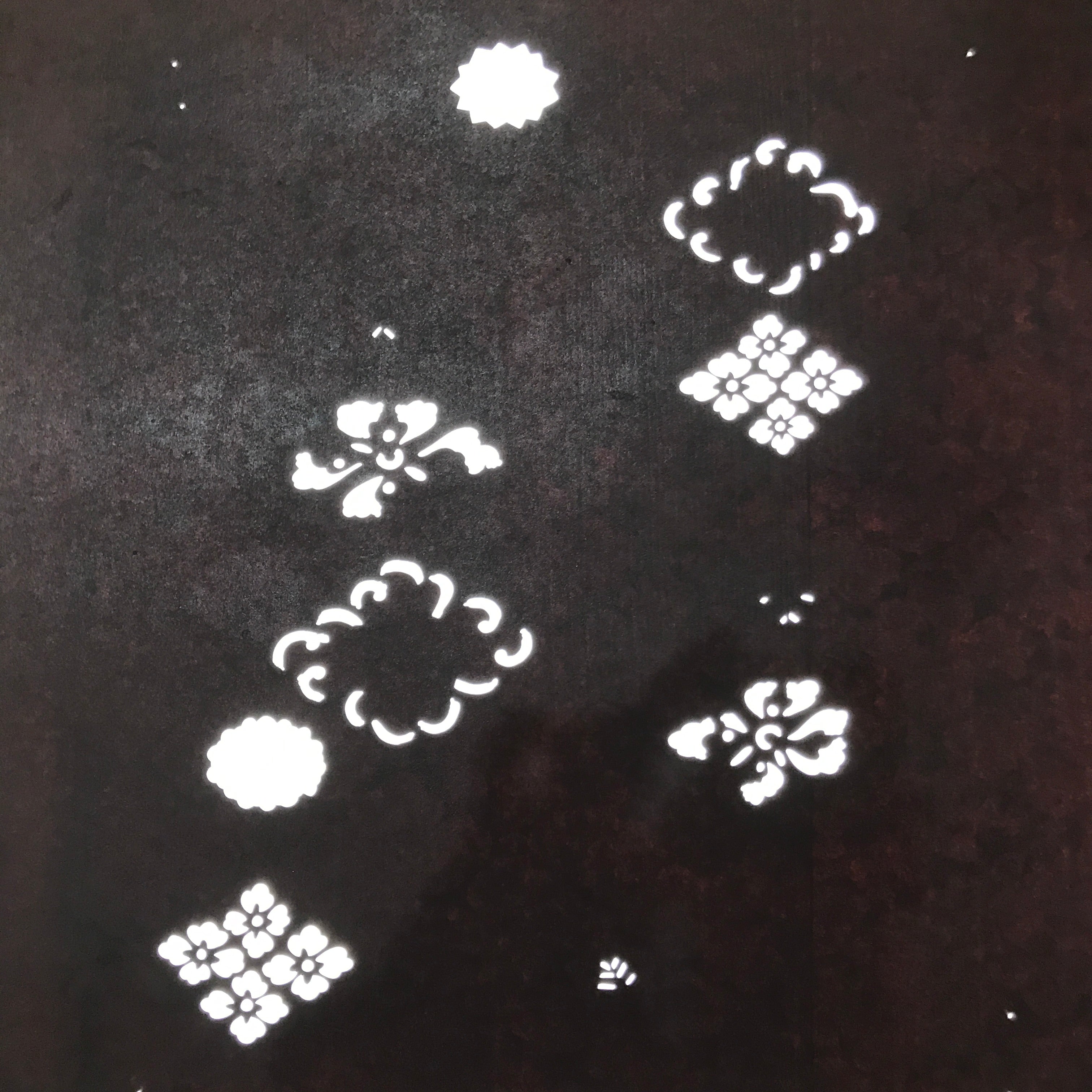 Antique Japanese Katagami Kimono Paper Stencil Katazome Hishi Diamond 4Y602