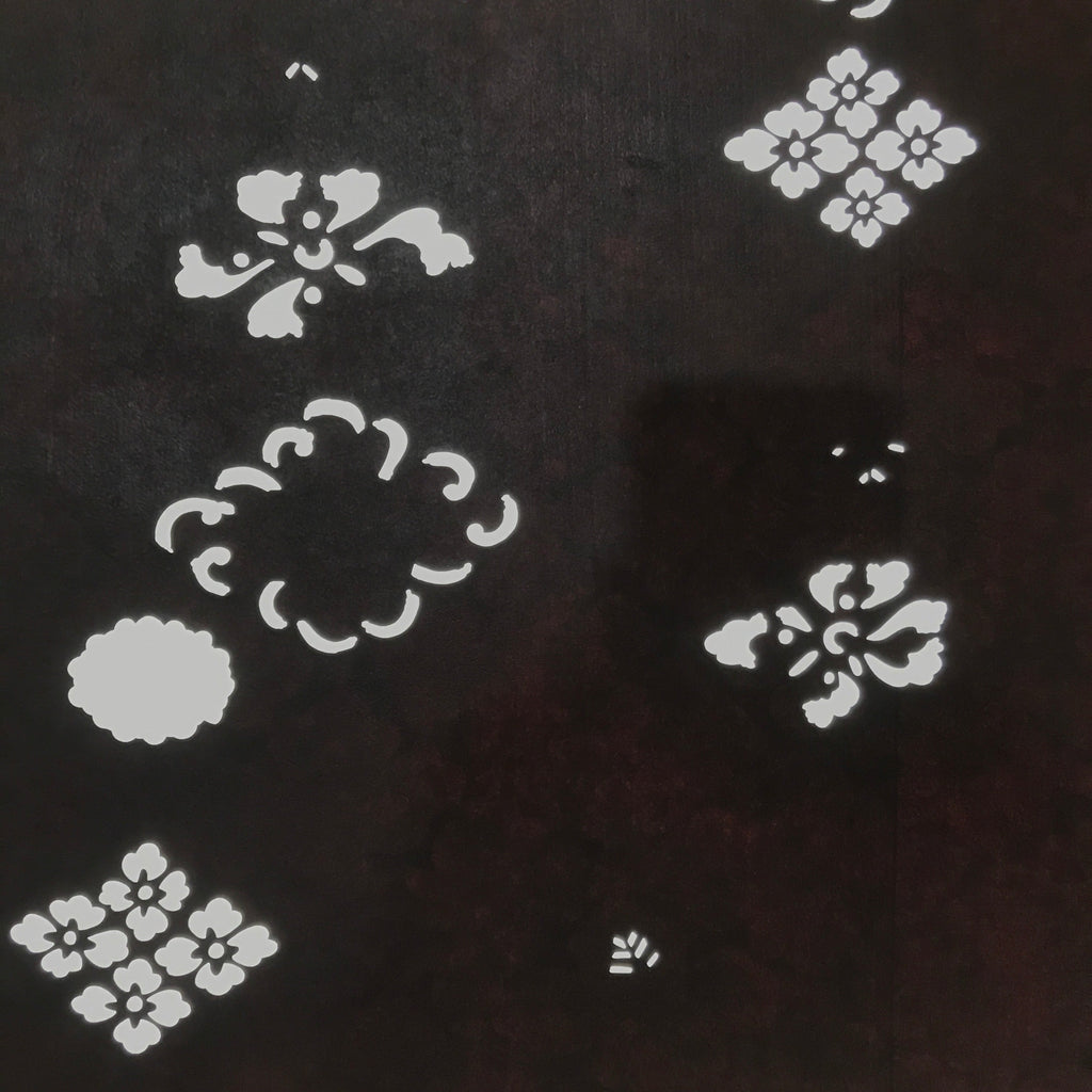 Antique Japanese Katagami Kimono Paper Stencil Katazome Hishi Diamond 4Y602