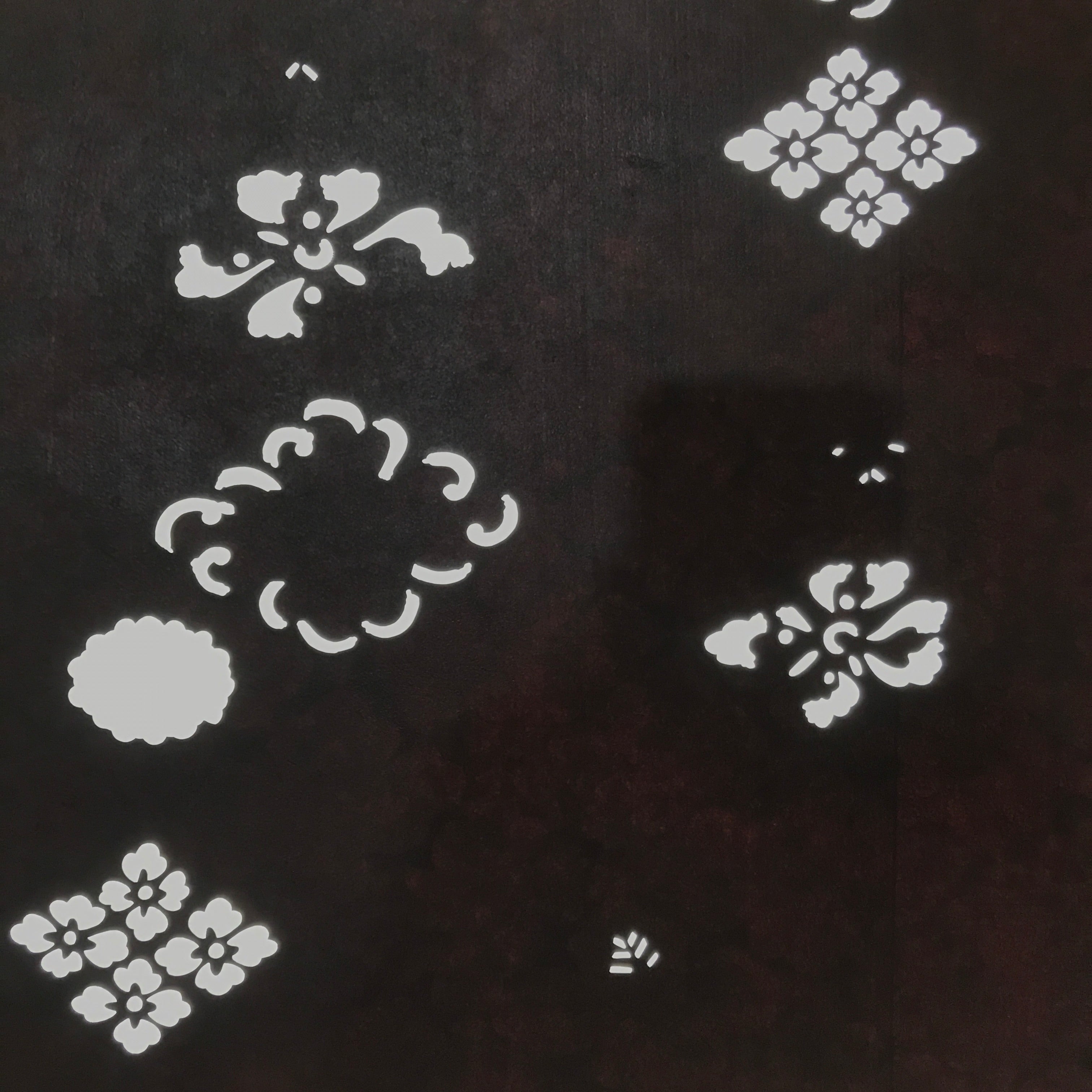 Antique Japanese Katagami Kimono Paper Stencil Katazome Hishi Diamond 4Y602