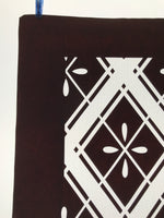 Antique Japanese Katagami Kimono Paper Stencil Katazome Hishi Flowers 4Y613