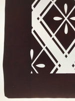 Antique Japanese Katagami Kimono Paper Stencil Katazome Hishi Flowers 4Y613