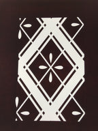 Antique Japanese Katagami Kimono Paper Stencil Katazome Hishi Flowers 4Y613
