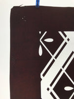 Antique Japanese Katagami Kimono Paper Stencil Katazome Hishi Flowers 4Y614