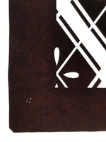 Antique Japanese Katagami Kimono Paper Stencil Katazome Hishi Flowers 4Y614