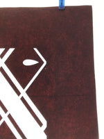 Antique Japanese Katagami Kimono Paper Stencil Katazome Hishi Flowers 4Y614