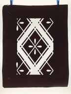 Antique Japanese Katagami Kimono Paper Stencil Katazome Hishi Flowers 4Y614