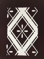 Antique Japanese Katagami Kimono Paper Stencil Katazome Hishi Flowers 4Y614