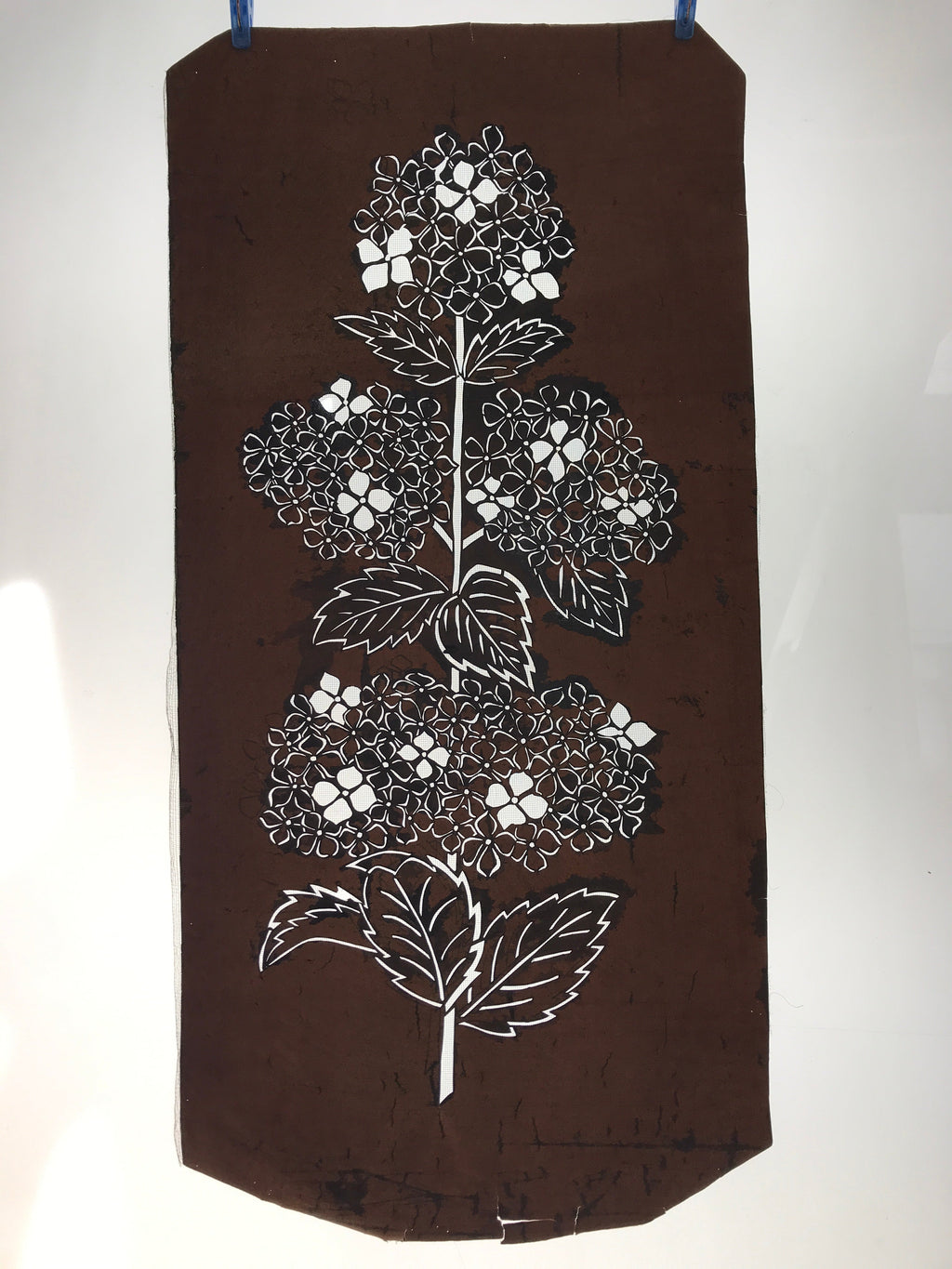 Antique Japanese Katagami Kimono Paper Stencil Katazome Hydrangea Ajisai 4Y524