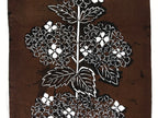 Antique Japanese Katagami Kimono Paper Stencil Katazome Hydrangea Ajisai 4Y524