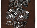 Antique Japanese Katagami Kimono Paper Stencil Katazome Hydrangea Ajisai 4Y524
