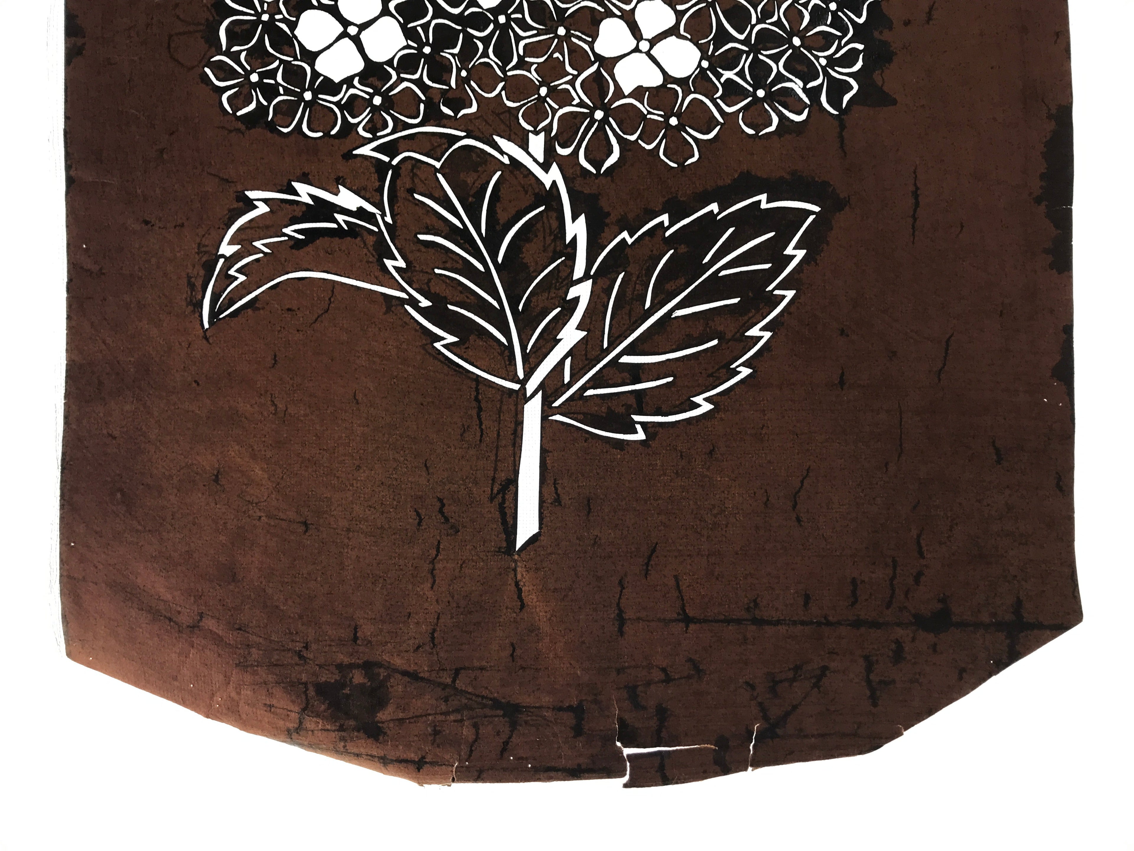 Antique Japanese Katagami Kimono Paper Stencil Katazome Hydrangea Ajisai 4Y524