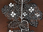 Antique Japanese Katagami Kimono Paper Stencil Katazome Hydrangea Ajisai 4Y524
