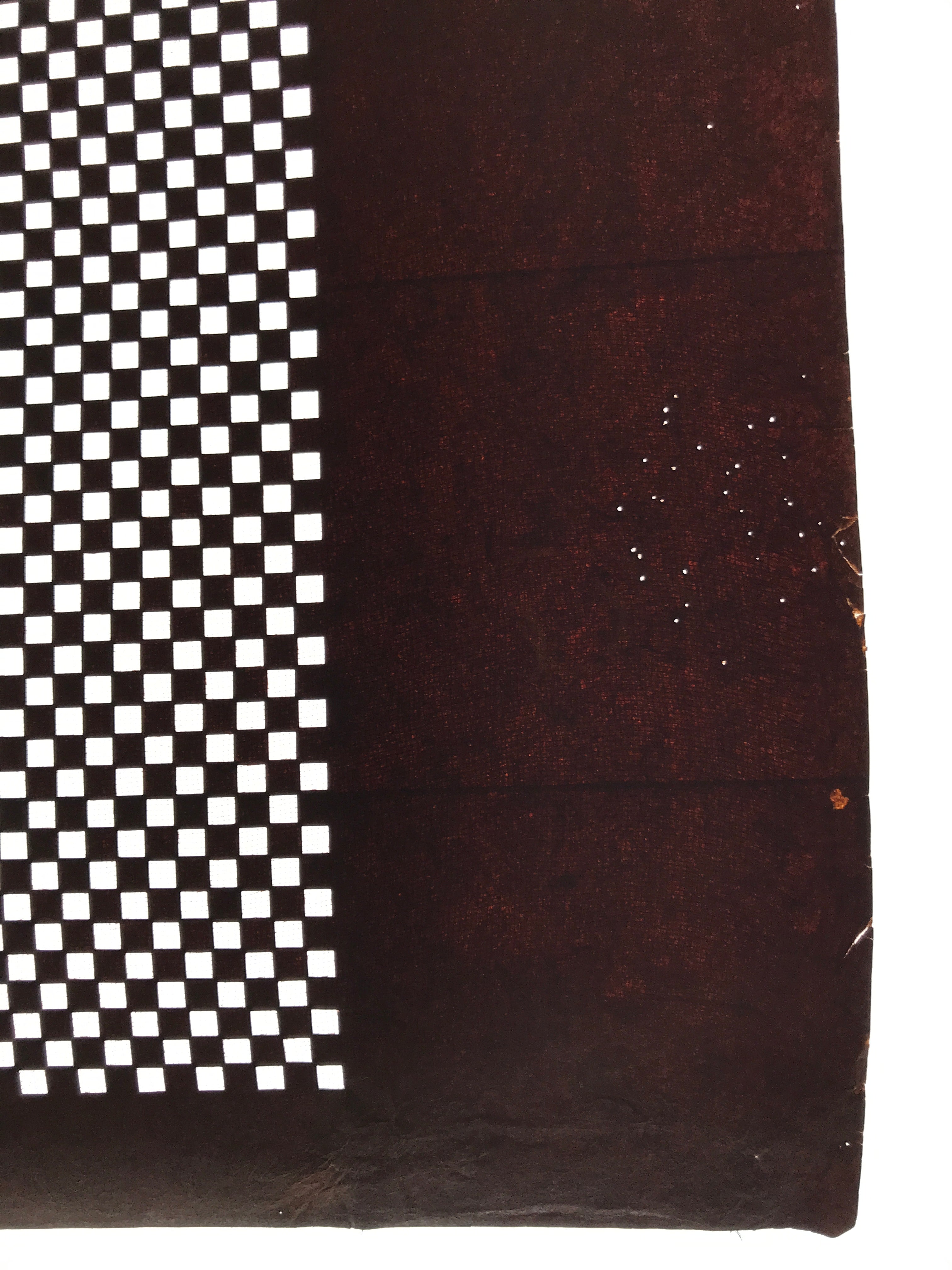 Antique Japanese Katagami Kimono Paper Stencil Katazome Ichimatsu Check 4Y605