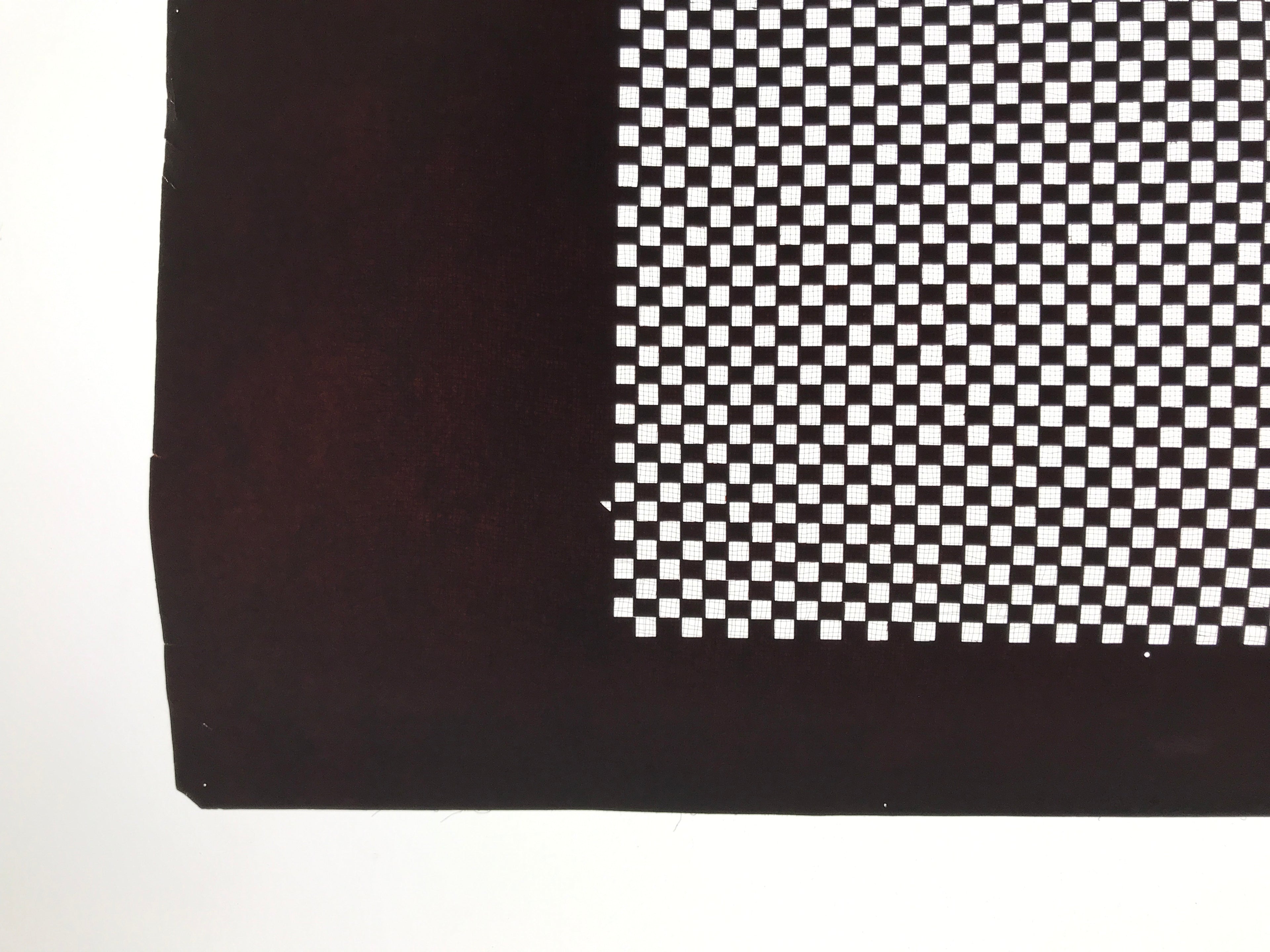 Antique Japanese Katagami Kimono Paper Stencil Katazome Ichimatsu Check 4Y631