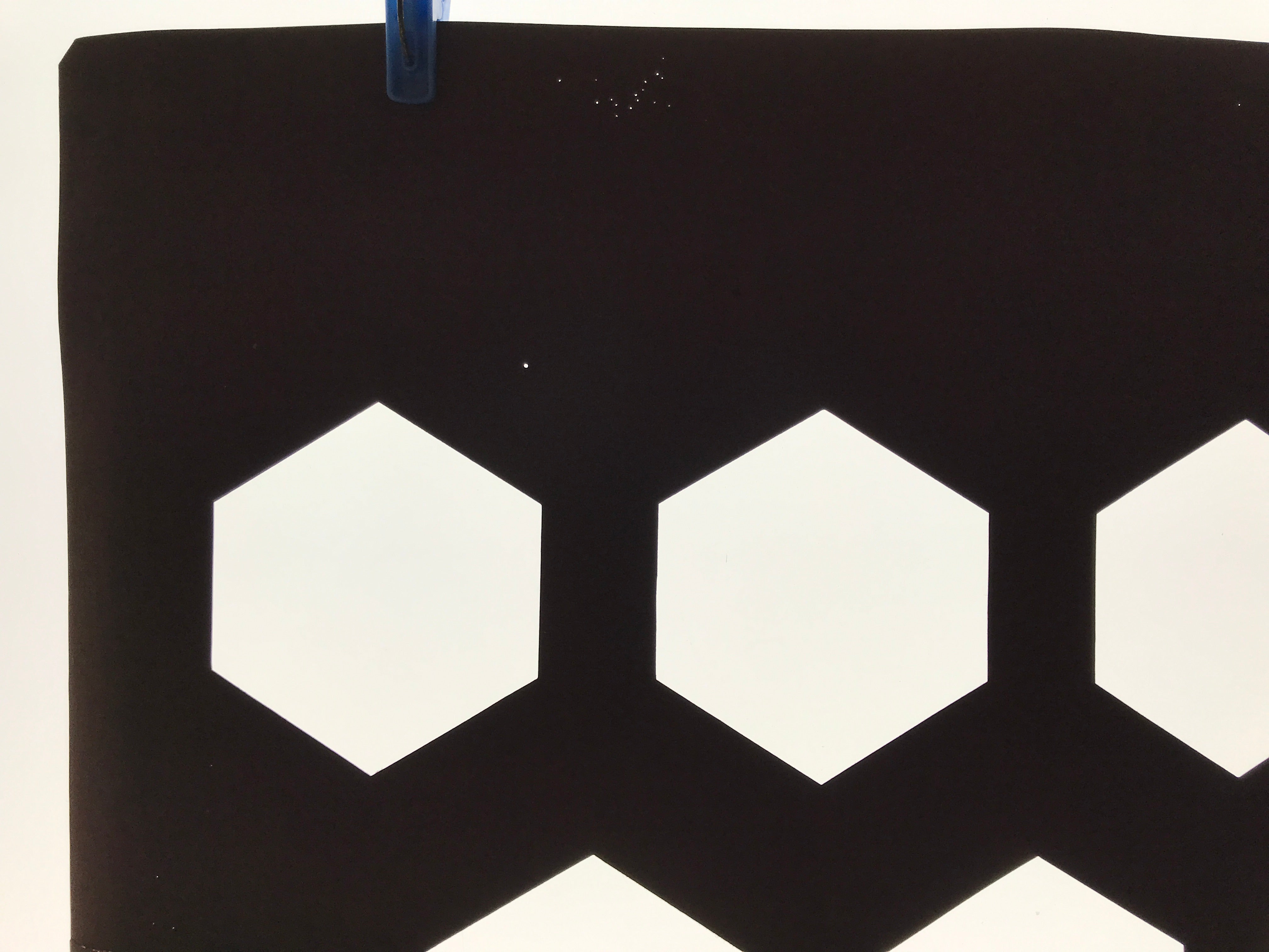 Antique Japanese Katagami Kimono Paper Stencil Katazome Kikko Hexagons 4Y647