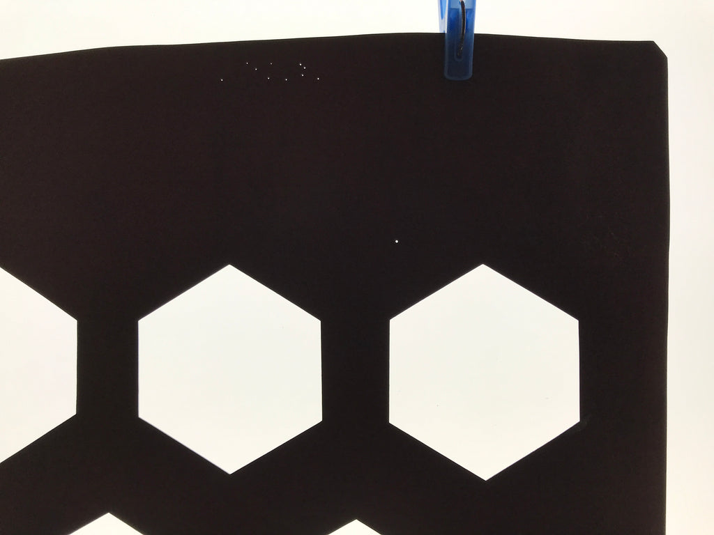 Antique Japanese Katagami Kimono Paper Stencil Katazome Kikko Hexagons 4Y647
