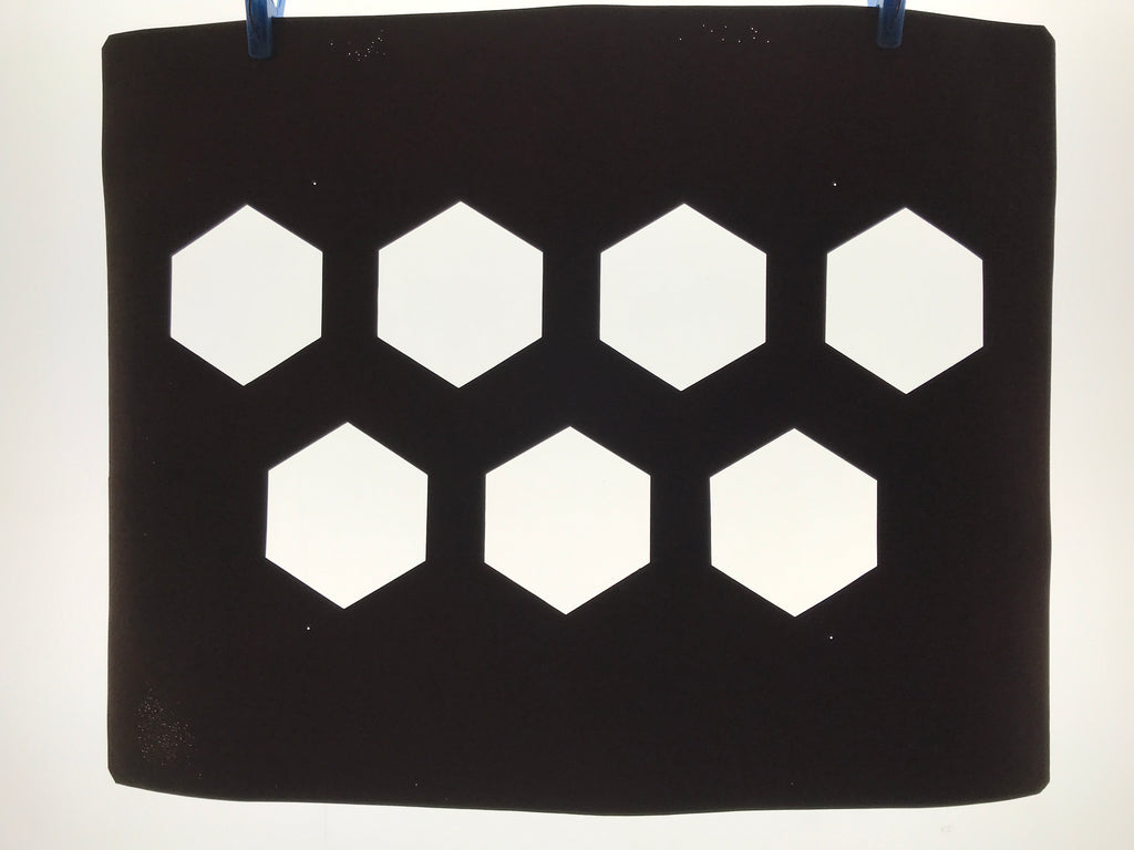 Antique Japanese Katagami Kimono Paper Stencil Katazome Kikko Hexagons 4Y647