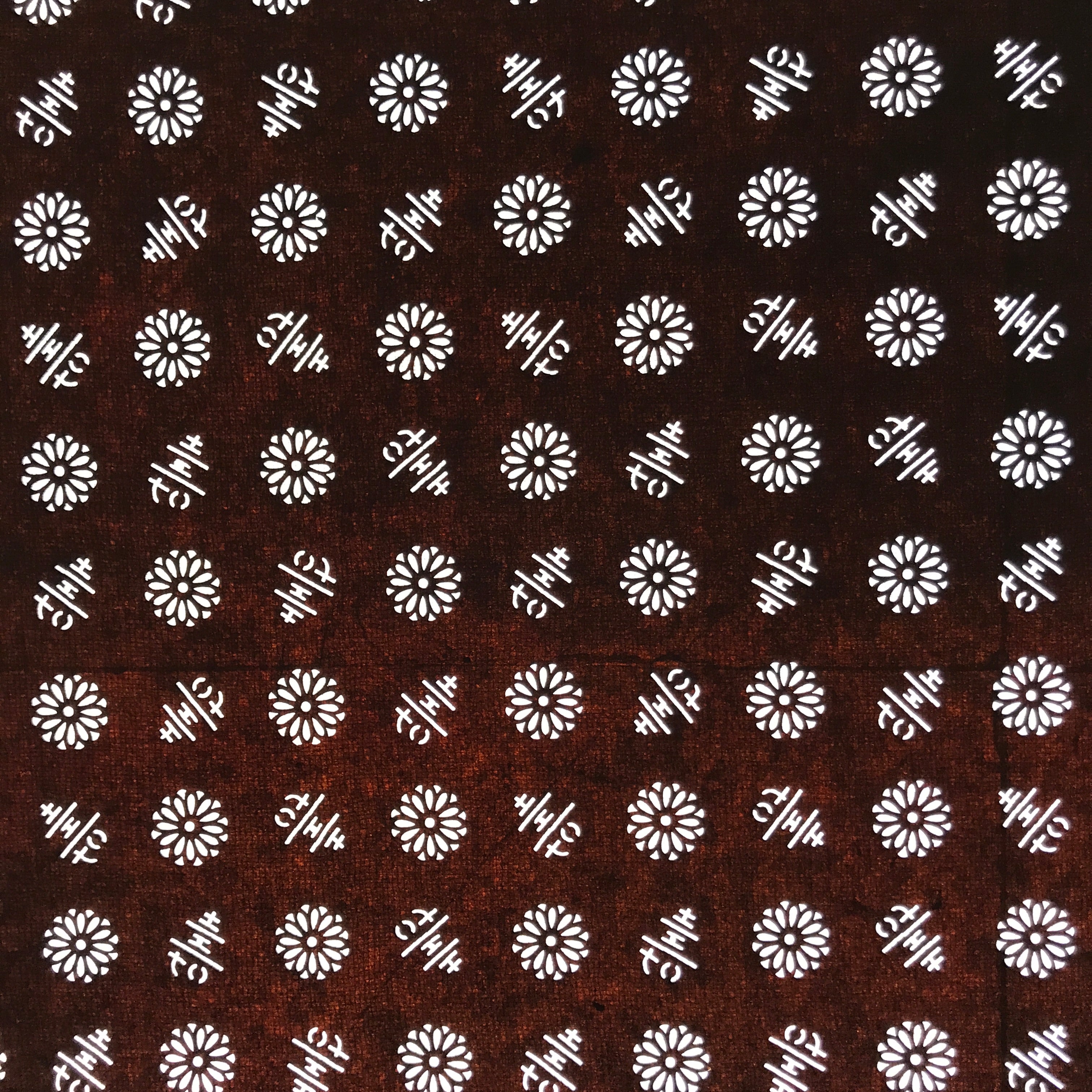 Antique Japanese Katagami Kimono Paper Stencil Katazome Kotobuki Flowers 4Y620