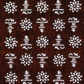 Antique Japanese Katagami Kimono Paper Stencil Katazome Kotobuki Flowers 4Y621
