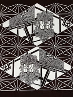 Antique Japanese Katagami Kimono Paper Stencil Katazome Lantern Curtain 4Y641