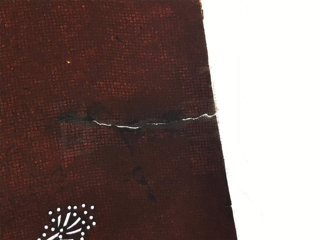 Antique Japanese Katagami Kimono Paper Stencil Katazome Large Flower 4Y552