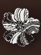 Antique Japanese Katagami Kimono Paper Stencil Katazome Large Flower 4Y552