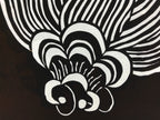 Antique Japanese Katagami Kimono Paper Stencil Katazome Large Flower 4Y572