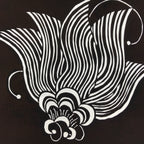 Antique Japanese Katagami Kimono Paper Stencil Katazome Large Flower 4Y572