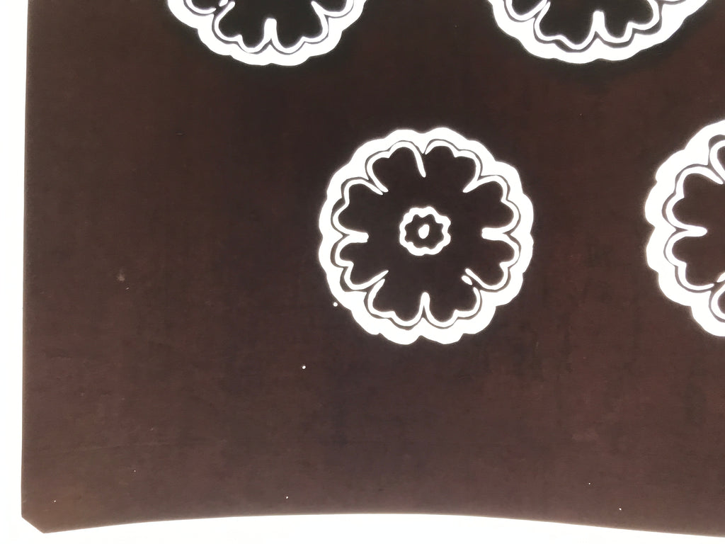 Antique Japanese Katagami Kimono Paper Stencil Katazome Large Peony Flower 4Y636