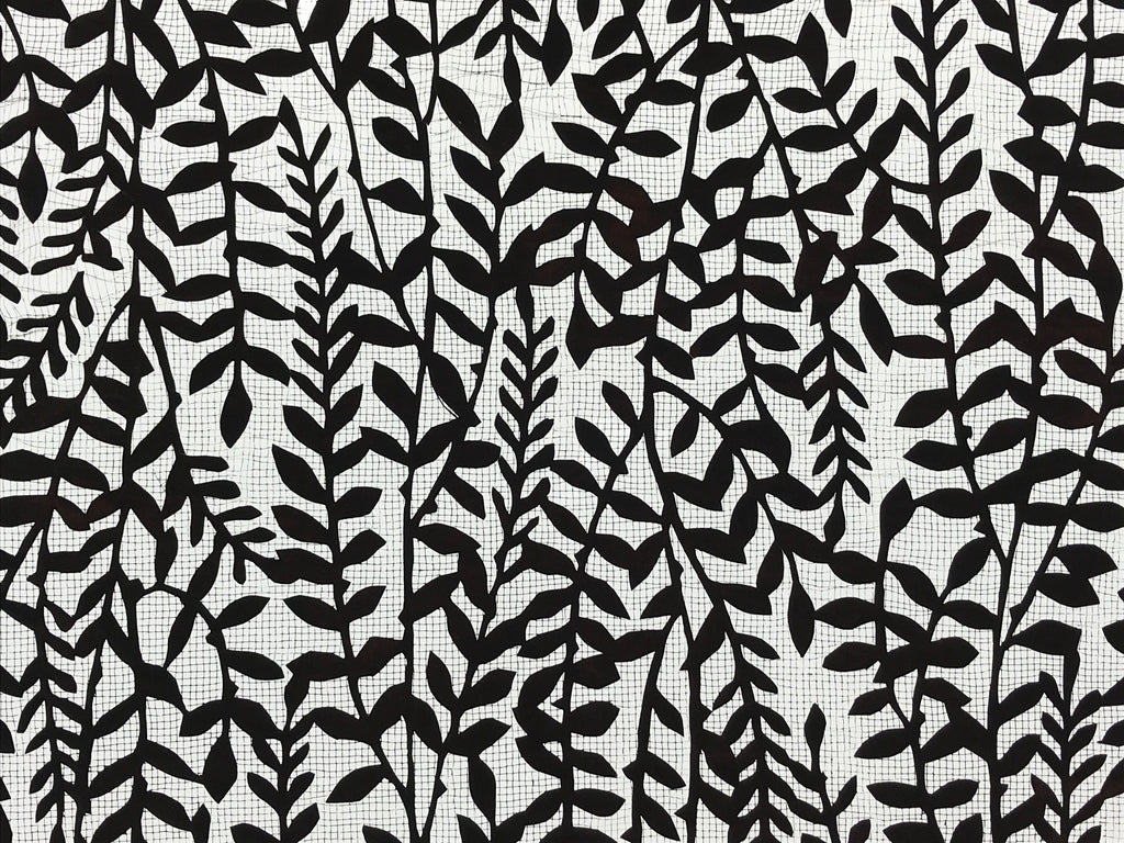 Antique Japanese Katagami Kimono Paper Stencil Katazome Leafy Vines 4Y520