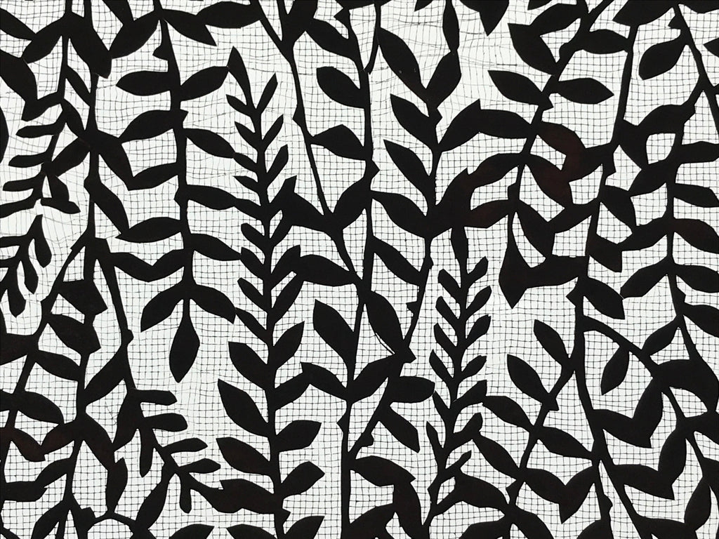 Antique Japanese Katagami Kimono Paper Stencil Katazome Leafy Vines 4Y520