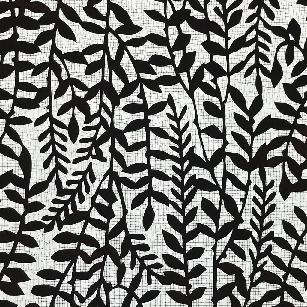 Antique Japanese Katagami Kimono Paper Stencil Katazome Leafy Vines 4Y520