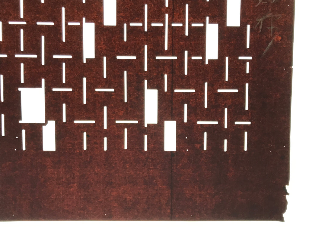 Antique Japanese Katagami Kimono Paper Stencil Katazome Line Block Design 4Y683