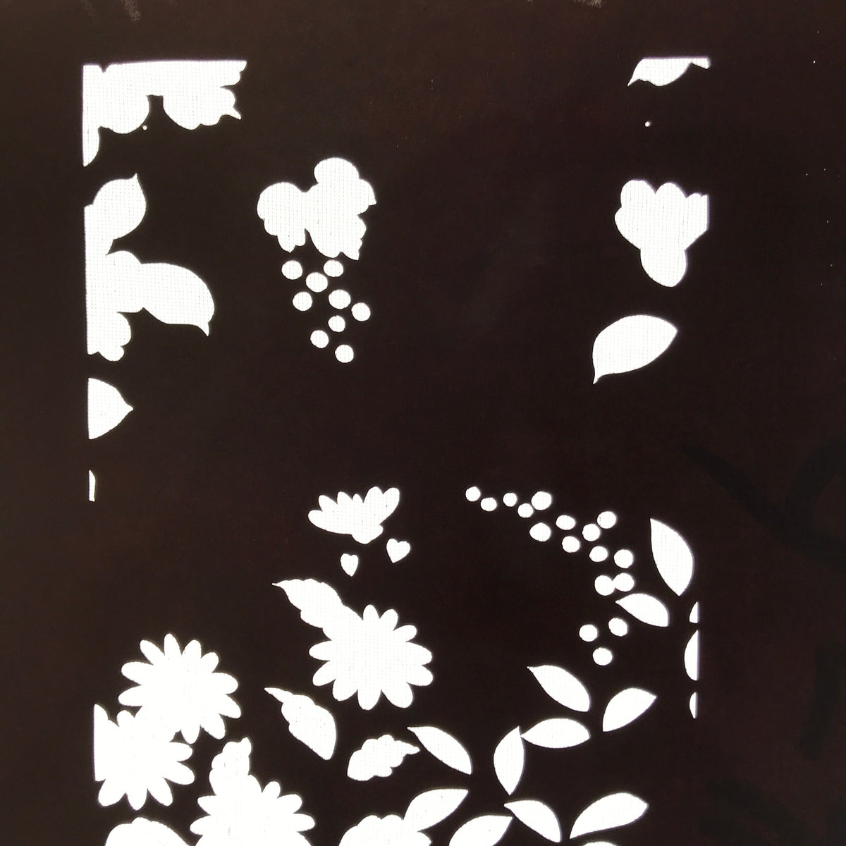 Antique Japanese Katagami Kimono Paper Stencil Katazome Lush Floral Design 4Y591
