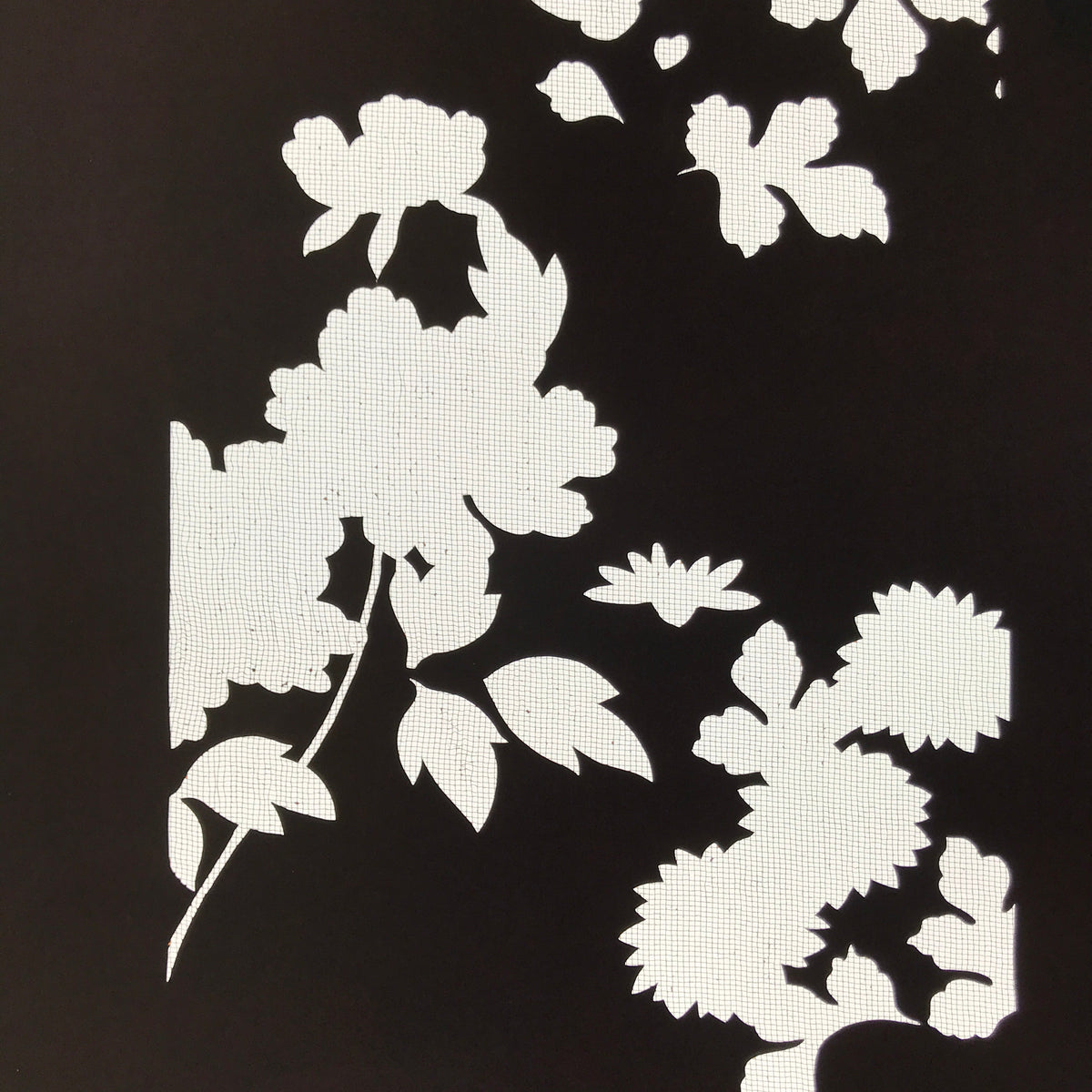 Antique Japanese Katagami Kimono Paper Stencil Katazome Lush Floral Design 4Y591