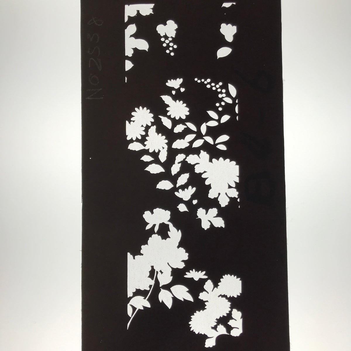 Antique Japanese Katagami Kimono Paper Stencil Katazome Lush Floral Design 4Y591