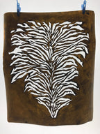 Antique Japanese Katagami Kimono Paper Stencil Katazome Lush Plant Design 4Y590